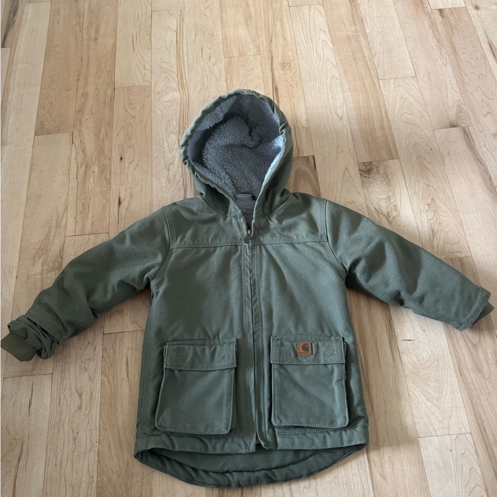 Carhartt Olive Green Sherpa-Lined Jacket